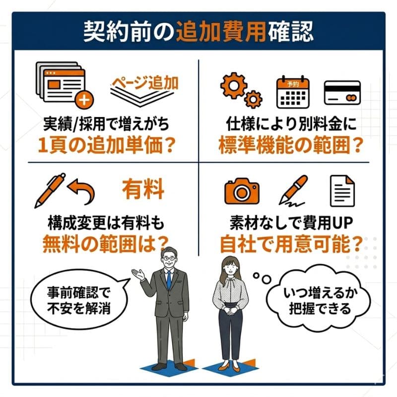 契約前の追加費用確認でWeb制作の不安を解消。