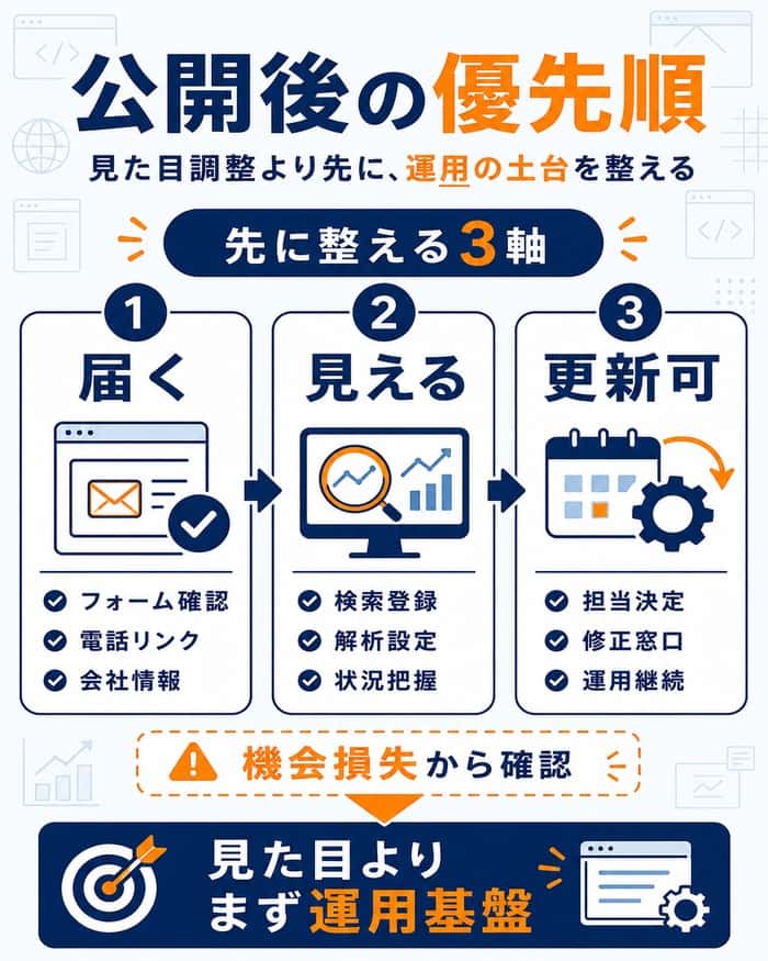 公開後に整える届く・見える・更新できる3軸