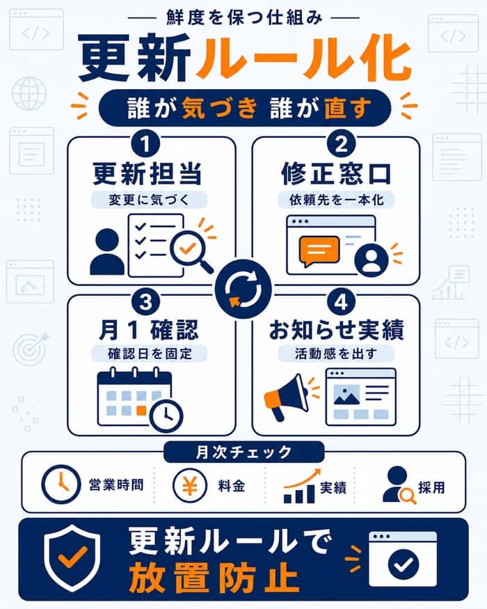 公開後の更新ルールでサイト鮮度を保つ仕組み