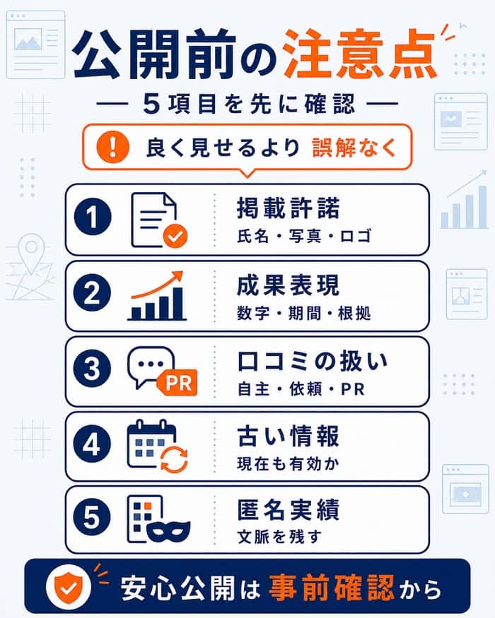 実績やお客様の声を公開前に確認する注意点