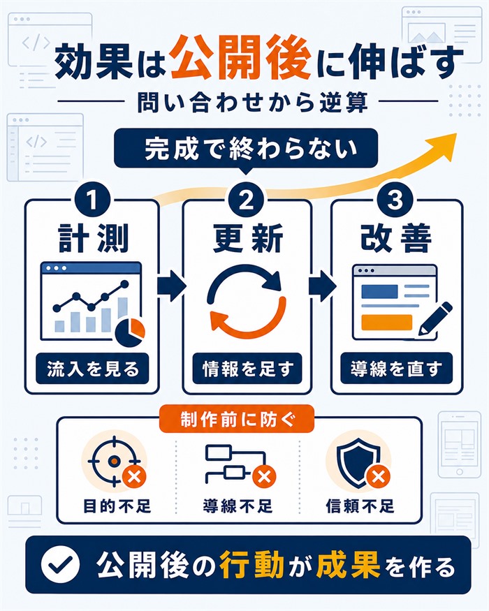 公開後の計測更新改善で成果を伸ばす流れ