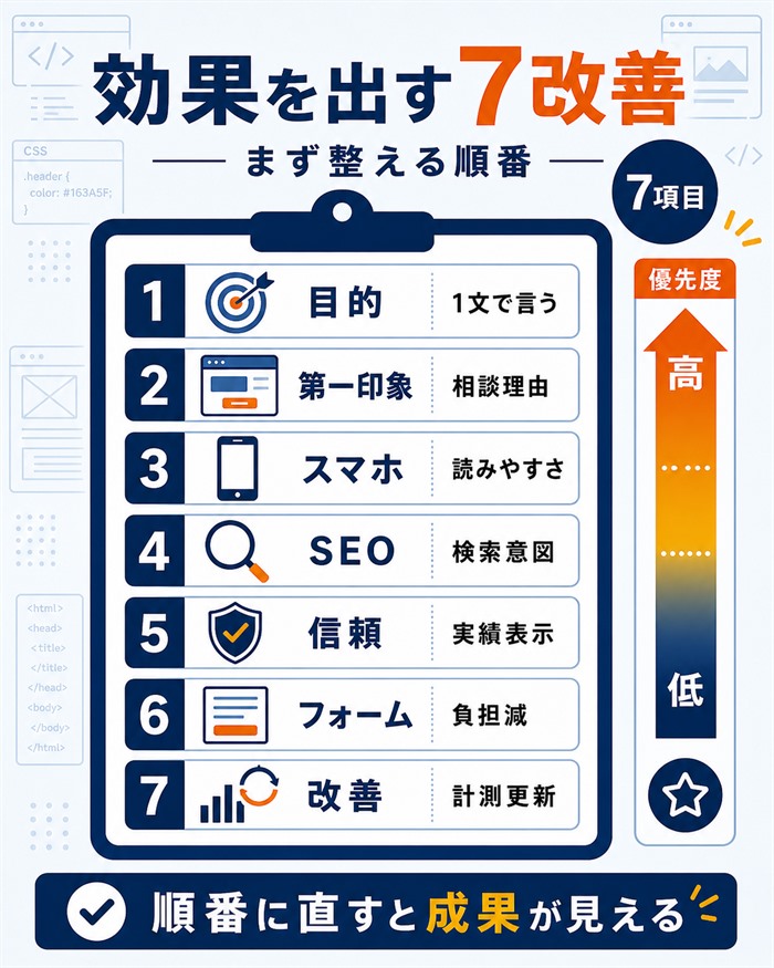 効果を出すために整える7つの改善項目