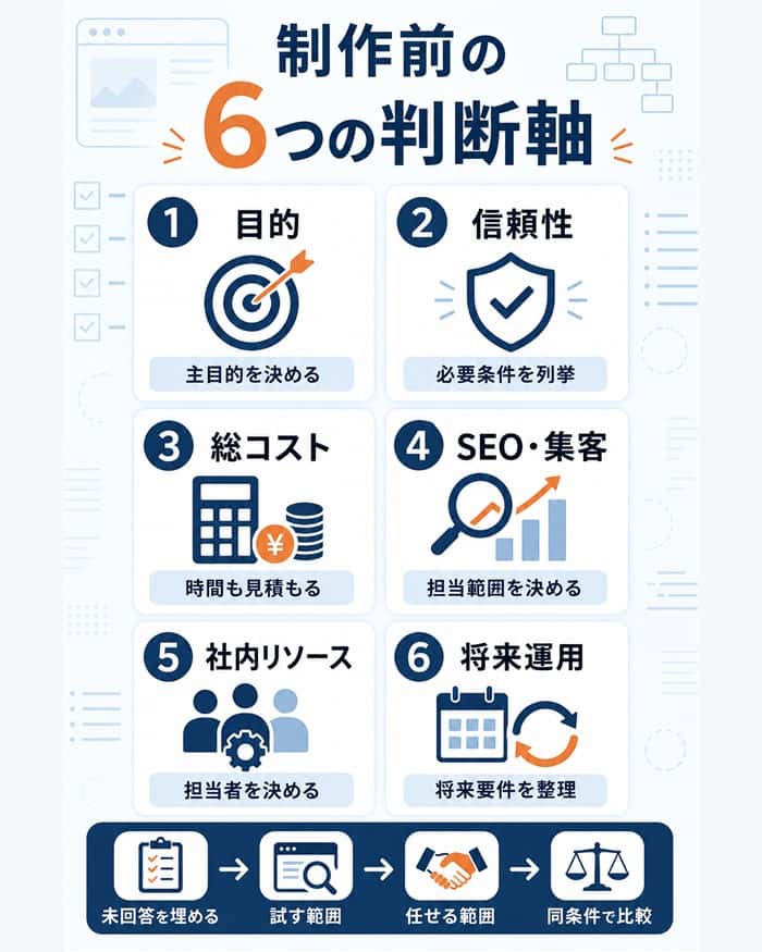 制作方法を決める前に確認する六つの判断軸を整理する