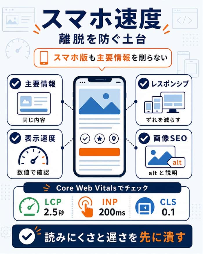 スマホ対応と表示速度の確認ポイント図解