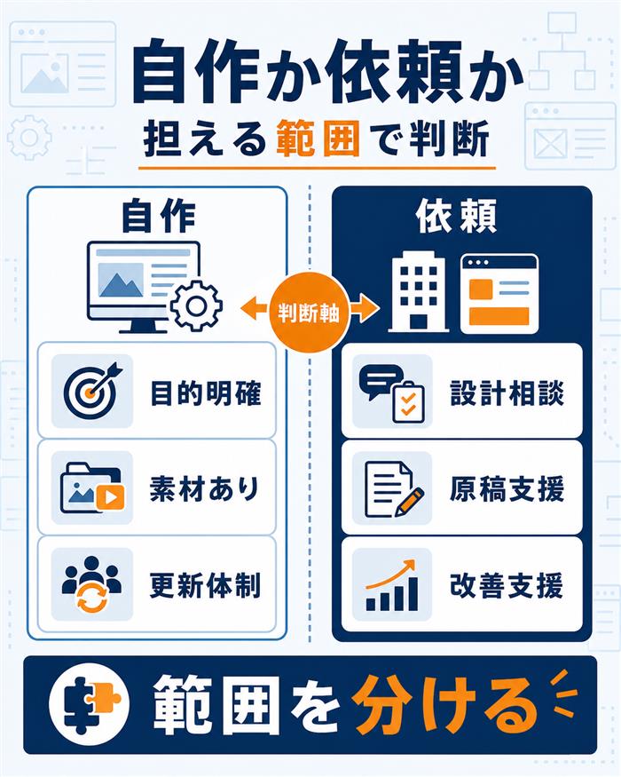 STUDIO自作と制作依頼の判断軸図解