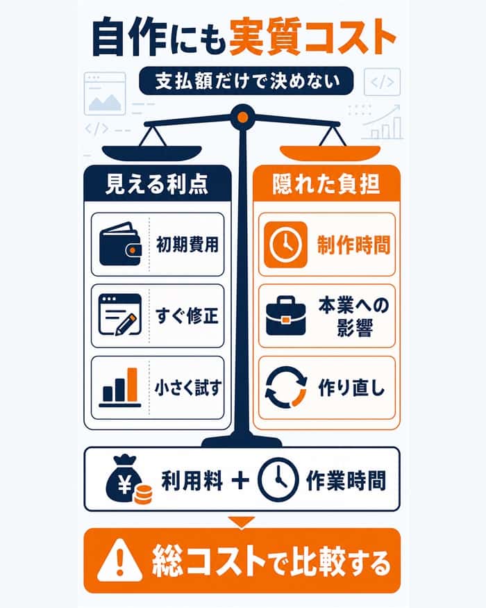 自作の利点と制作時間など実質コストの比較
