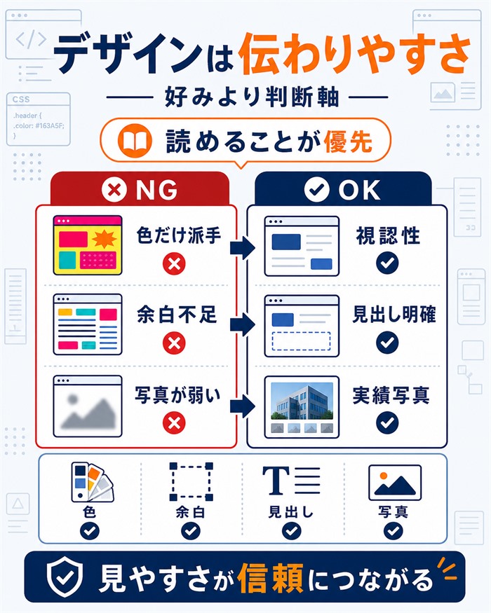好みより伝わりやすさで決めるデザイン比較