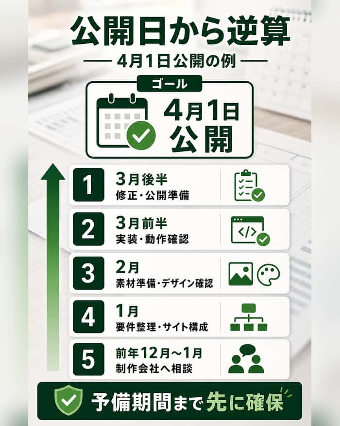 4月1日公開から逆算した制作会社への相談時期と工程